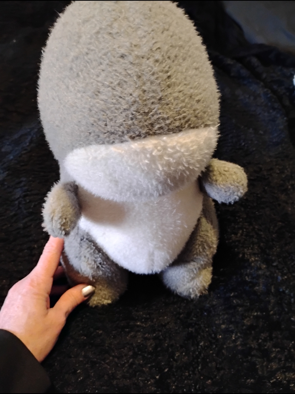 Plush Grey and White Stuffed Dinosaur Plush Toy